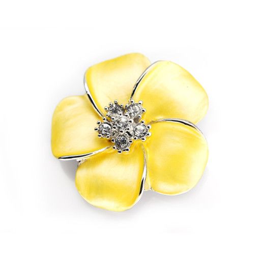 Flower power, brosa placata cu aur de 18 k