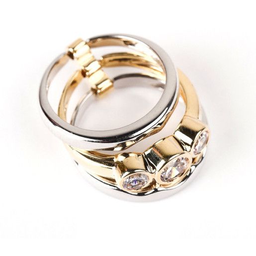 Double ring, inel placat cu aur de 18 k , productie Brazilia