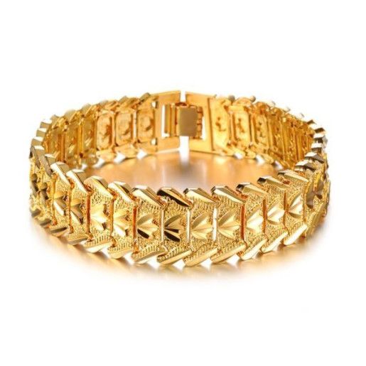 Bratara barbateasca, placata cu aur de 18k - 6540O455