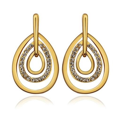 Cercei placati cu aur, colectia Golden Shine-6704O818