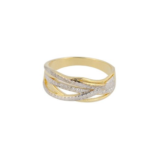 Lane, inel placat in doua tonuri , cu aur de 18 k , productie Brazilia