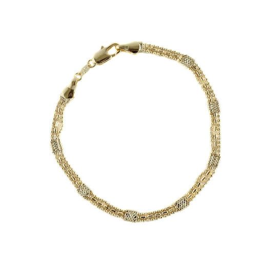 Bratara placata cu aur de 18k, 2 microni, productie Brazilia, model diamantat 7109O437
