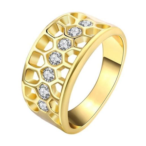 Inel placat cu aur de 18 k, cu cristale zirconia-7396O921