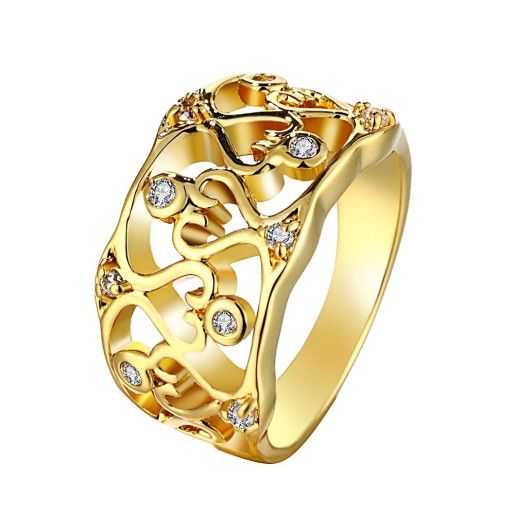 Inel placat cu aur de 18 k, cu cristale zirconia-7397O922
