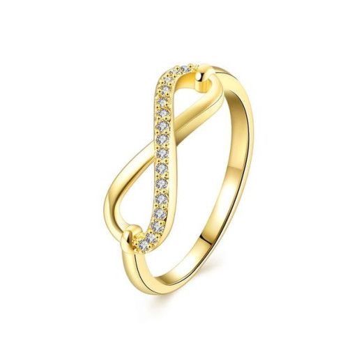 Intinity, inel placat cu aur de 18 k, cu cristale zirconia montura micropave- 7401O917