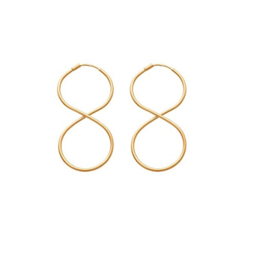 Cercei placati cu aur de 18 k, 2 microni, productie Brazilia  , model infinit 7490O829