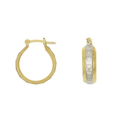 Cercei placati cu aur galben si alb de 18 k, colectia onlinebijoux golden shine Brazil  7541O819