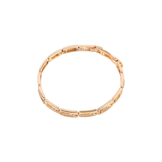 Bratara placata cu aur 18k,cu pietre zirconia albe, model grecesc