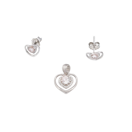 Set argint 925, model inima