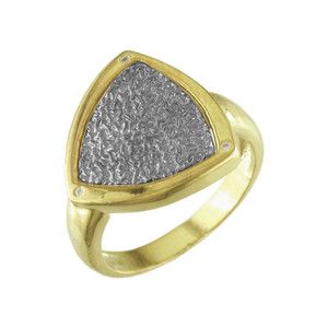 Nalini, inel placat cu aur de 18 k,model cu pilitura rodiata