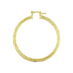 Cercei placati cu aur de 18 k, model creole rasucite , diametru 3,7 cm- 1357O820