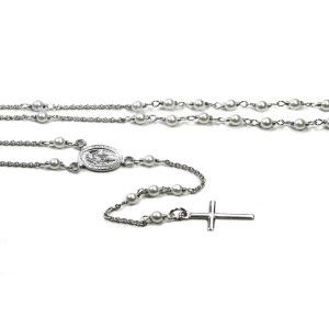 Colier argint 925, model rozariu cu perle albe, colectia onlinebijoux-6869O352