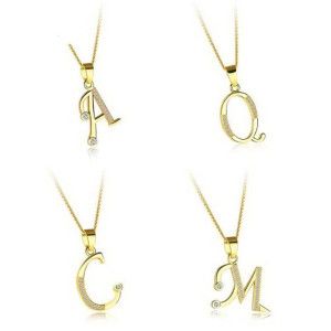 Colier placat cu aur de 18 k, cu pandantiv model initiale- 7340O326 (litera L )