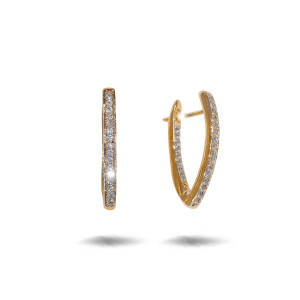 Cercei placati cu aur 18 K, cu pietre zirconia montura micropave , 7606O824