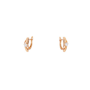 Cercei placati cu aur 18 K, inchidere clasica 