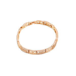 Bratara placata cu aur 18k,cu pietre zirconia albe, model grecesc
