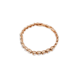 Bratara placata cu aur 18k,cu pietre zirconia albe,model inima