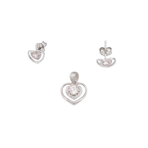Set argint 925, model inima