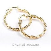 Cercei model creole placati cu aur de 18 k, 2 microni, productie Brazilia -2642O826