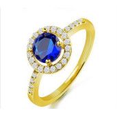 Inel placat cu aur de 18 k , colectia Solitair blue - 60