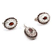 Set argint 925, rodiat, colectia Garnet 