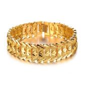 Bratara barbateasca, placata cu aur de 18k - 6540O455