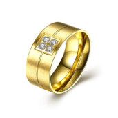 Infinity, inel pacat cu aur de 18 k, 2 microni cu pietre zirconia