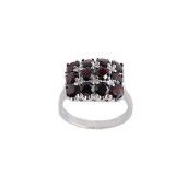 Garnet, inel argint 925, rodiat - 7014O959