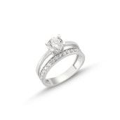 Simplicity, inel argint 925, rodiat, model inel logodna si verigheta 7309O930