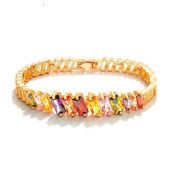 Bratara placata cu aur de 18 k, cu cristale multicolore
