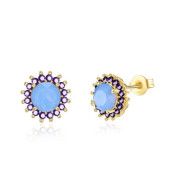 Blue style, cercei placati cu aur de 18 k - 7320o818