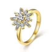 Crystal, inel placat cu aur de 18 k, cu pietre zirconia - 7335O920
