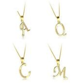 Colier placat cu aur de 18 k, cu pandantiv model initiale- 7340O326 (litera L )