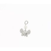 Pandantiv argint 925 , model fluturas cu perla si cristale zirconia, rodiat - 7362O715