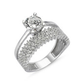 Inel argint 925, colectia wedding, rodiat cu pietre zirconia - 7415O945