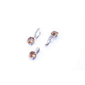 Set argint 925, rodiat, cu pietre naturale sultanit si pietre zirconia 7520O757