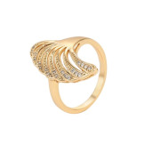 Inel placat cu aur de 18 k,  microni, cu pietre zirconia albe 7527O922