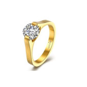 Inel placat cu aur de 18 k, model Solitair, colectia onlinebijoux, 7536O919