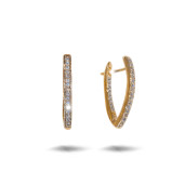 Cercei placati cu aur 18 K, cu pietre zirconia montura micropave , 7606O824