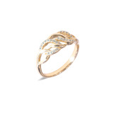 Inel placat cu aur de 18 K, colectia onlinebijoux, cu pietre zirconia albe, montura micropave, 7639O922