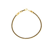 Bratara placata cu aur 18 k, model tenis , cu pietre zirconia negre - 7655O424