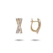 Cercei placati cu aur 18 K, cu pietre zirconia multifatetate  - 7726O824