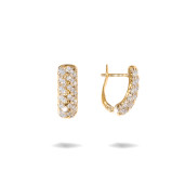 Cercei placati cu aur 18 K, 2 microni, cu pietre zirconia multifatetate - 7730O824