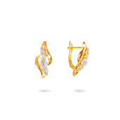 Cercei placati cu aur 18 K, 2 microni, cu pietre zirconia multifatetate - 7734O824