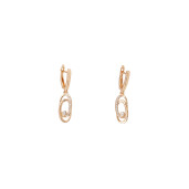 Cercei placati cu aur 18 K, inchidere clasica , model oval