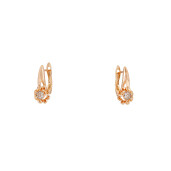 Cercei placati cu aur 18 K, inchidere clasica