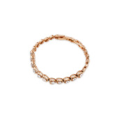 Bratara placata cu aur 18k,cu pietre zirconia albe,model inima