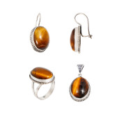 Set argint 925 , ochi de tigru