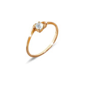 Inel placat cu aur de 18 K, colectia onlinebijoux, cu piatra zirconia alba, model Solitair ,7646O919 marime :